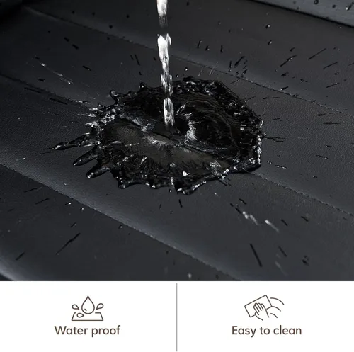 Vista 8 de TUKAILAi Juego de 2 sillas de comedor negras, sillas de piel sintética con patas de metal, sillas tapizadas para cocina, comedor, muebles modernos