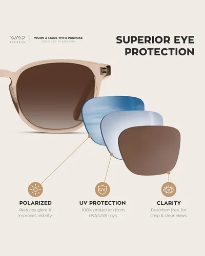 Vista 4 de WearMe Pro Gafas de sol rectangulares retro polarizadas para hombre