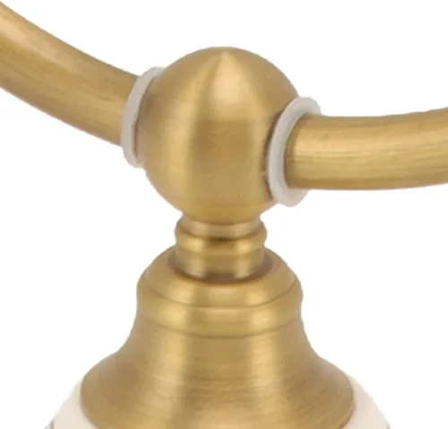 Vista 7 de Bath Towel Ring, Antique Brass Finish Wall Mounted Hand Towel Holder with Blue and White Porcelain Decal Hardware for Bathroom Kitchen