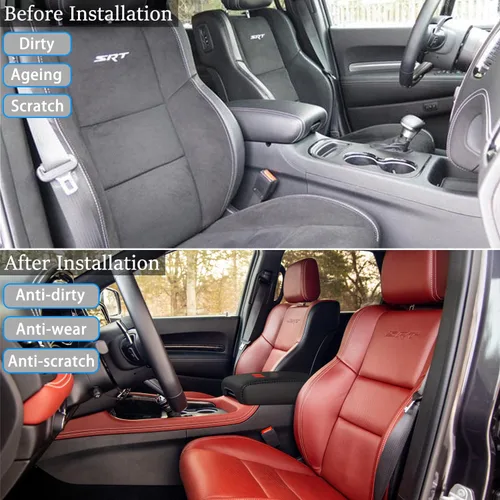 Vista 3 de Funda para reposabrazos de automóvil Dodge Durango 2011-2020, fundas de almohadilla de consola central, resistente a los arañazos, protector