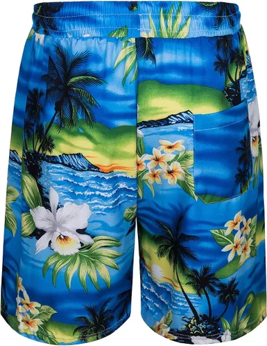 Vista 5 de TUNEVUSE Camisa hawaiana de manga corta para hombre, trajes con estampado de flores, conjuntos tropicales de 2 piezas, camisas y pantalones cortos