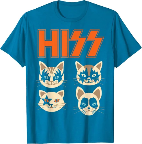 Vista 55 de Camiseta Hiss Funny Cats Kittens Rock Rockin, Negro