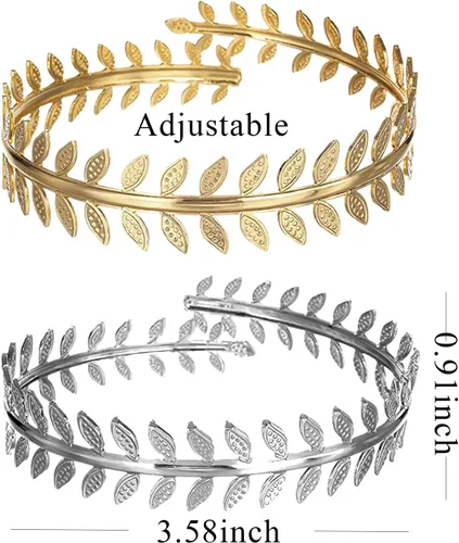 Vista 5 de Pulsera de brazo de oro para mujer, pulsera de brazo de oro y plata, pulsera ajustable