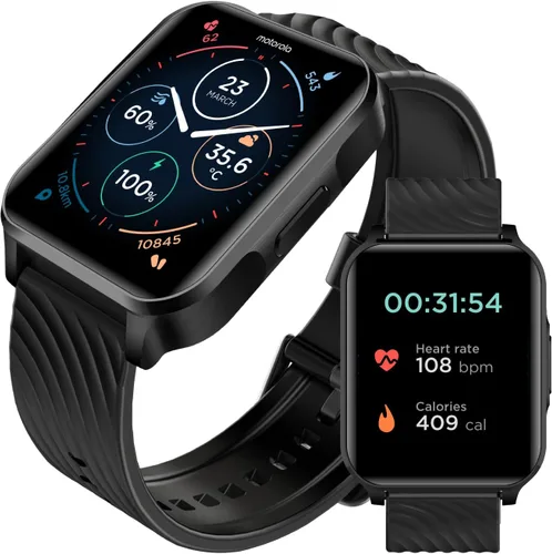 Vista 10 de Motorola Moto Watch 70 - Reloj inteligente Bluetooth de salud y fitness para uso diario, funciones avanzadas de salud, hasta 10 días de duración