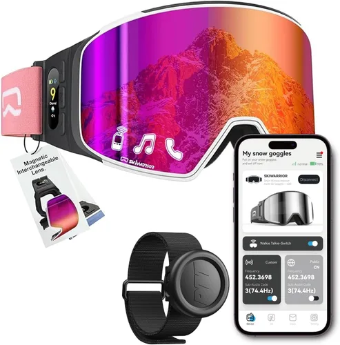 Vista 9 de Multifunctional Smart Wireless Ski Goggles with Walkie-Talkie, Anti-Fog Zeiss Lens, Music & Call Function