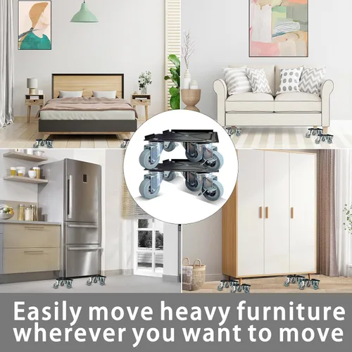 Vista 6 de Mueva de muebles con 5 ruedas, deslizadores de muebles de gran tamaño, herramienta elevadora de panel de acero al carbono para mover muebles