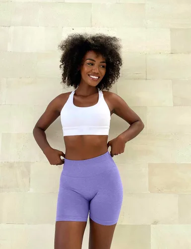 Vista 3 de CELER Pantalones cortos de entrenamiento para mujer, sin costuras, para gimnasio, cintura alta, pantalones cortos de yoga atléticos