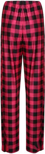 Vista 5 de Pantalones de pijama para mujer, a cuadros, lisos, suaves, cómodos, para descansar, pantalones de pierna ancha, ropa de dormir