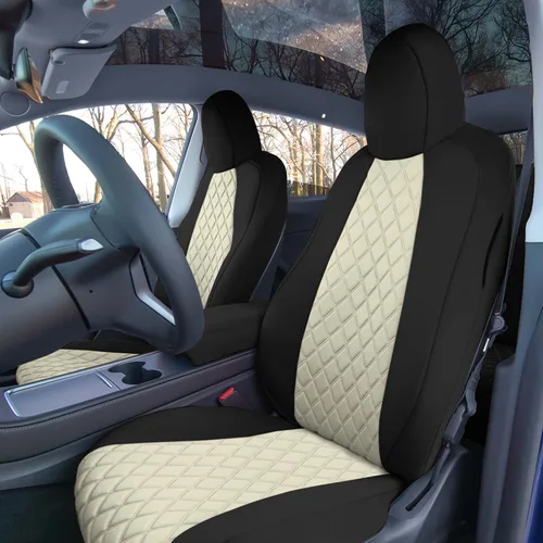 Vista 3 de FH Group Fundas de asiento de automóvil de ajuste personalizado hechas específicamente para Tesla Model Y Ultraflex 2020-2025, fundas de asiento