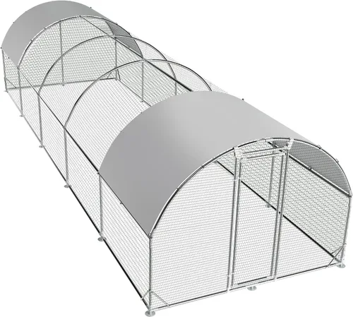 Vista 12 de TOLEAD Gallinero de metal grande mejorado con malla de alambre de tres soportes, corral de pollo, con cubierta resistente al agua y anti-UV, casa