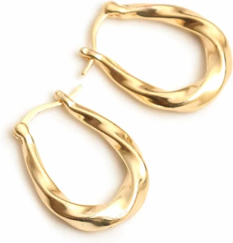 Vista 7 de Gempires - Aretes ligeros y gruesos, delicados y minimalistas, hipoalergénicos, chapados en oro, sin deslustre, diseño clásico, para uso diario