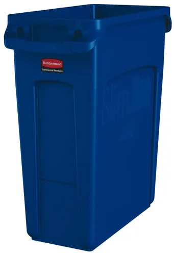 Vista 10 de Rubbermaid Commercial Products - Basurero de reciclaje, diseño rectangular con canales de ventilación, modelo Slim Jim, Beige