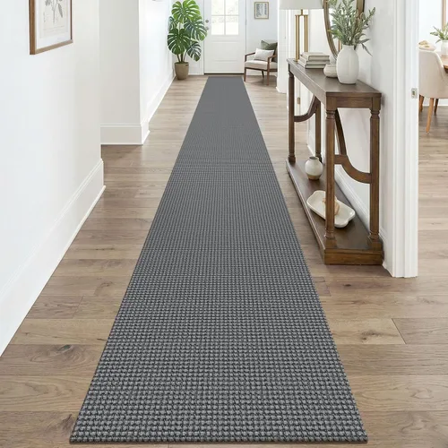 Vista 30 de KOZYFLY - Tapete para puerta de interior, lavable, pequeña, antideslizante, con respaldo de goma, felpudo de algodón para el hogar, color negro