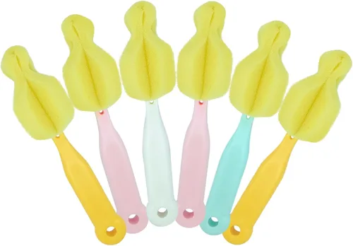 Vista 10 de INVODA Juego de 4 cepillos para biberones, cepillo limpiador de biberones, cepillo de limpieza de biberones, cepillo para pezones (4 piezas)
