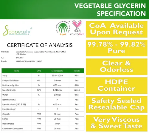 Vista 2 de Soapeauty Glicerina vegetal de grado USP Glicerina pura sin OMG para el cuidado de la piel, cuidado del cabello, fabricación de jabón