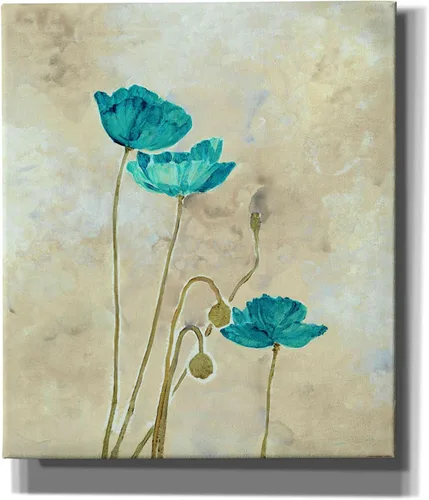 Vista 11 de Epic Graffiti 'Tealqoise Flowers 2' por Jadei Graphics, arte de pared en lienzo, 12 x 16 pulgadas
