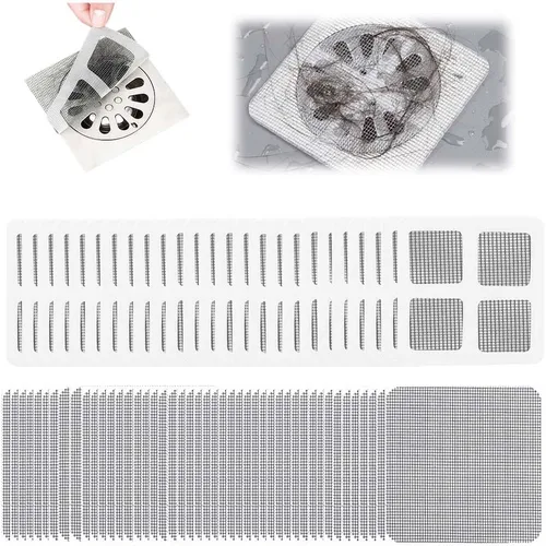Vista 10 de 2026 Nuevo Atrapapelos Desechable para Drenaje de Ducha - Protector Cuadrado para Drenaje de Piso de Baño (10 unidades)