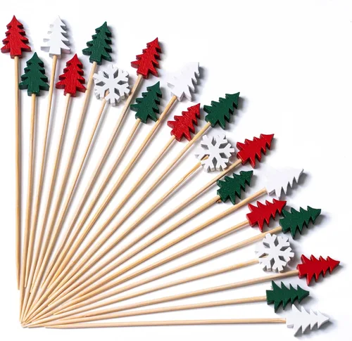 Vista 38 de PuTwo palillos de cóctel hechos a mano 300 unidades palillos de cóctel de bambú natural con cuentas cúbicas en los extremos, ecológicos, pinchos