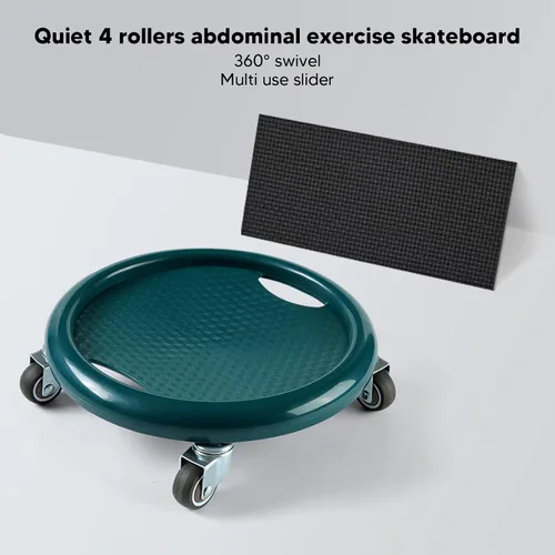 Vista 2 de Rueda de rodillo abdominal, tabla de equipo de entrenamiento abdominal para entrenamiento de núcleo (verde oscuro)