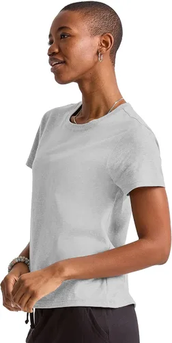 Vista 4 de Hanes Camiseta de algodón original para mujer, camiseta clásica con cuello redondo, talla grande disponible