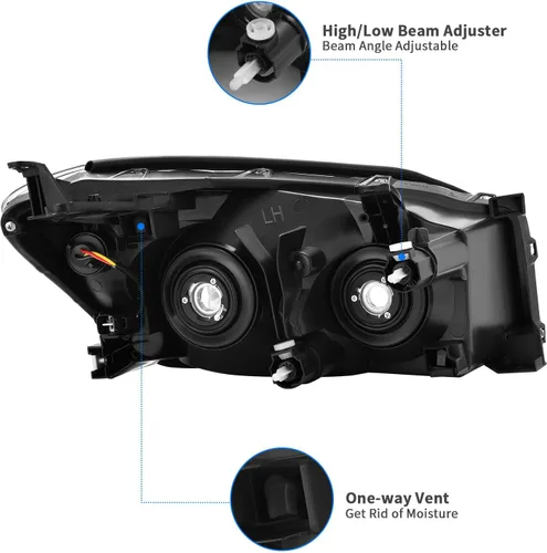 Vista 3 de DWVO Par de faros delanteros compatibles con modelos RAV4 06 07 08 2006 2007 2008 de repuesto para faros delanteros RAV4, carcasa cromada cubierta