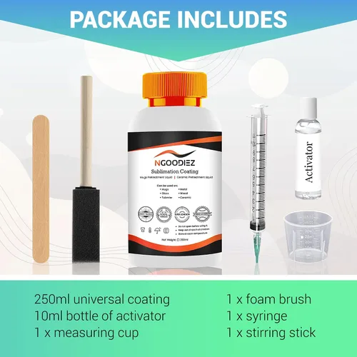 Vista 2 de Revestimiento por sublimación – Kit de revestimiento universal de 8.5 fl oz para tazas, vasos, cerámica, madera, vidrio, metal, revestimiento