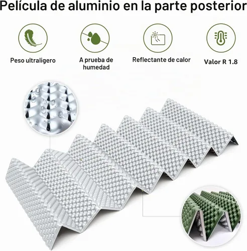Vista 3 de YIKI - Colchoneta de espuma de celda cerrada para campamento, 72.8 x 22 pulgadas, alfombrilla de dormir de espuma plegable ultraligera con capa