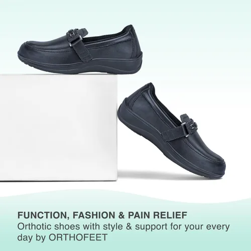 Vista 6 de Orthofeet - Alivio del dolor de pies y talón, ancho extendido, mejor fascitis plantar, ortopédica, diabética para mujer, Chelsea