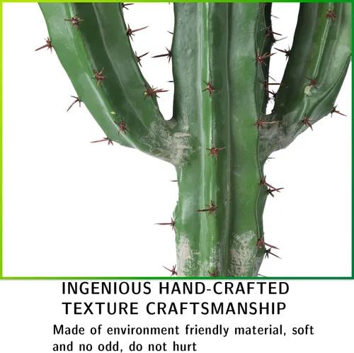 Vista 3 de Cactus artificial grande de 25 pulgadas para decoración del hogar, jardín, oficina, tienda