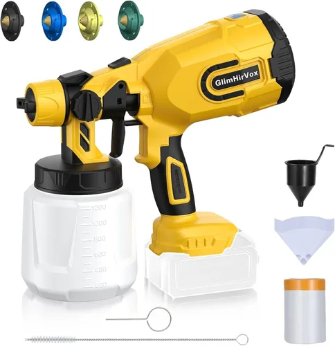 Vista 9 de Pulverizador de pintura inalámbrico para batería Milwaukee M18 de 18 V, pistola de pintura eléctrica para casa, 4 boquillas de cobre, pistola