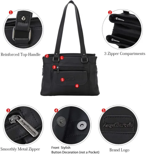 Vista 4 de Angel Barcelo Monederos y bolsos de mano de moda para mujer, bolsos de hombro con asa superior, carteras Hobo