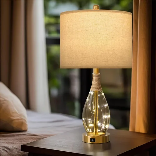Vista 7 de OYEARS Juego de 2 lámparas de mesa de 23 pulgadas para sala de estar, lámparas de noche para mesitas de noche, lámparas de dormitorio, lámpara