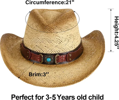 Vista 18 de Sombrero vaquero de paja con banda decorada, para disfraces de niños, de Simplicity