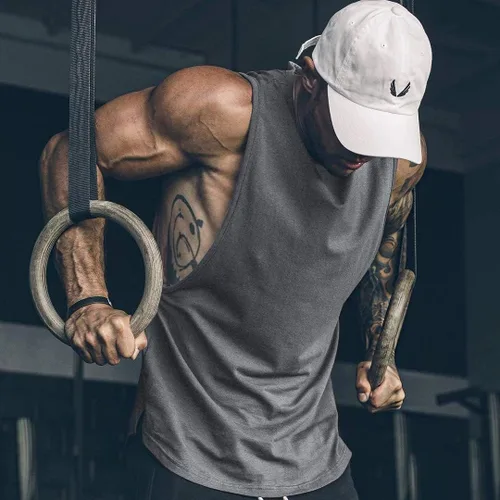 Vista 3 de COOFANDY Camiseta sin mangas de entrenamiento para hombre, paquete de 2 camisetas sin mangas para gimnasio y culturismo