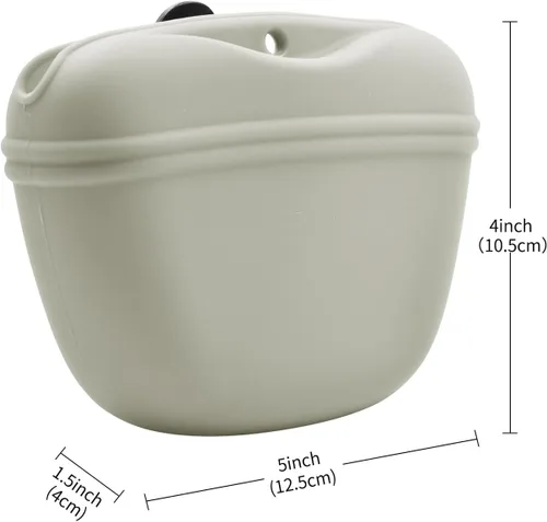 Vista 5 de AUDWUD - Bolsa de silicona para perros con cierre magnético con clip seguro Upgraded clip keeps your treat pouch secure during training.Magnetic