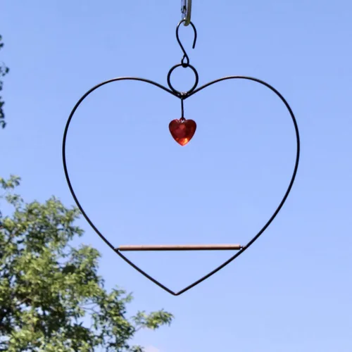 Vista 5 de Songbird Essentials Tweet Columpio Corazón Colibrí - Negro - Clavija de Madera