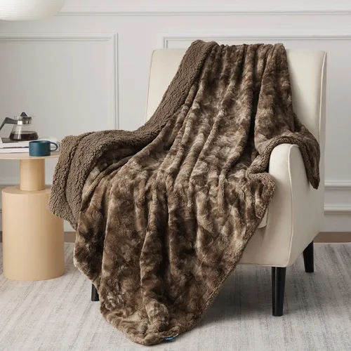 Vista 29 de Bedsure GentleSoft Manta Mullida de Sherpa - Manta de Forro Polar Cálida y Acogedora para Regalo de Mujer, Manta de Navidad de Felpa y Piel