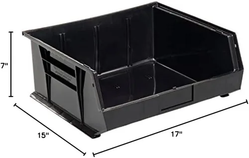 Vista 5 de Global Industrial Cubo apilable de plástico 16-1/2 x 14-3/4 x 7, negro, lote de 6