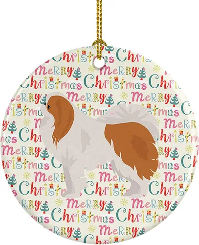 Vista 70 de Caroline's Treasures Abyssinian Sand Terrier - Adorno de cerámica para colgar en el árbol de Navidad, para el hogar, Navidad, fiestas, regalo, 3