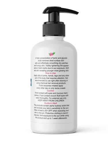 Vista 3 de Planet Eden Crema exfoliante para la cara y el cuerpo al 20% de ácido glicólico - 10% glicólico y 10% ácido láctico para exfoliación (16 onzas)
