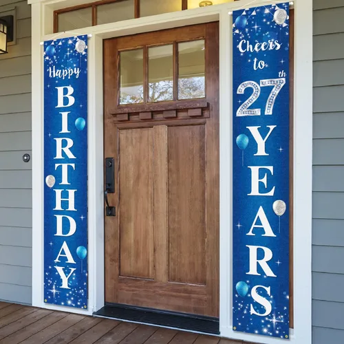 Vista 13 de Cartel de feliz cumpleaños número 10 para puerta – Suministros de decoración de fiesta de cumpleaños de "Saludos a 10 años" para hombres y mujeres