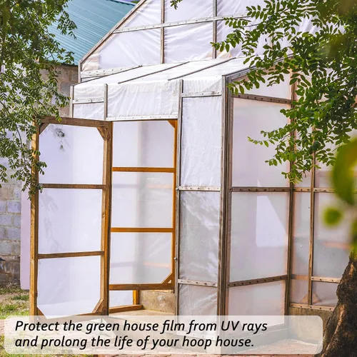Vista 4 de Láminas de plástico transparente para invernaderos de 6 mil, película de plástico transparente para invernaderos, película de polietileno resistente