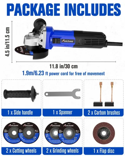 Vista 9 de AVID POWER Amoladora Angular, Amoladora Eléctrica de 7.5 Amperios de 4-1/2 Pulgadas, Herramientas Eléctricas con Discos de Desbaste, Discos