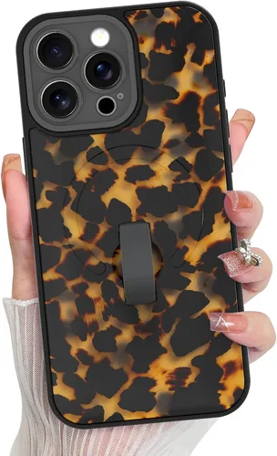 Vista 42 de KANGHAR Compatible con iPhone 17 Pro Case Spot Pattern - Negro Mancha rosada negra