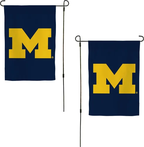Vista 7 de Desert Cactus Bandera de jardín de la Universidad de Michigan UM – 19 x 12 pulgadas, bandera de Michigan Wolverines, para exhibición al aire libre