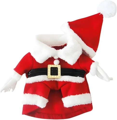 Vista 3 de NACOCO Disfraces de Navidad para Mascotas Traje de Perro con Gorra Traje de Papá Noel Sudaderas con Capucha para Perros Disfraces de Navidad
