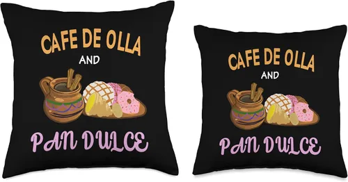 Vista 3 de Funny Cafecito Mexican Concha Cafe de Olla and Pan Dulce Cafecito Mexican Concha - Almohada de 16 x 16 pulgadas, multicolor