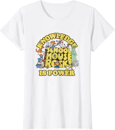 Vista 18 de Camiseta vintage con logo de Schoolhouse Rock "Knowledge is Power" de la serie de TV Azul Marino
