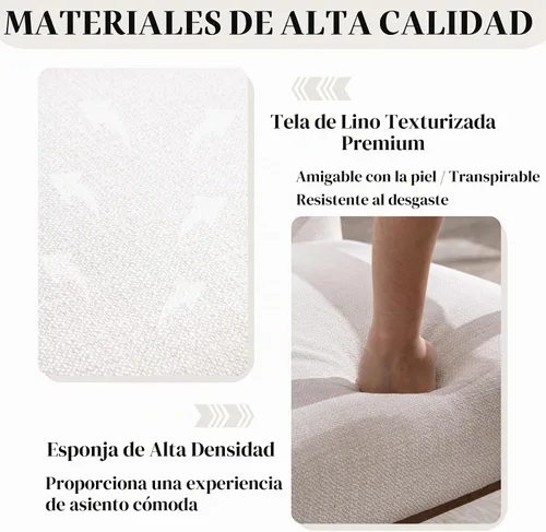 Vista 5 de BESTANO - Silla con acento de estilo moderno de mediados de siglo, con tapizado de lino y marco de madera, silla de acento para sala de estar