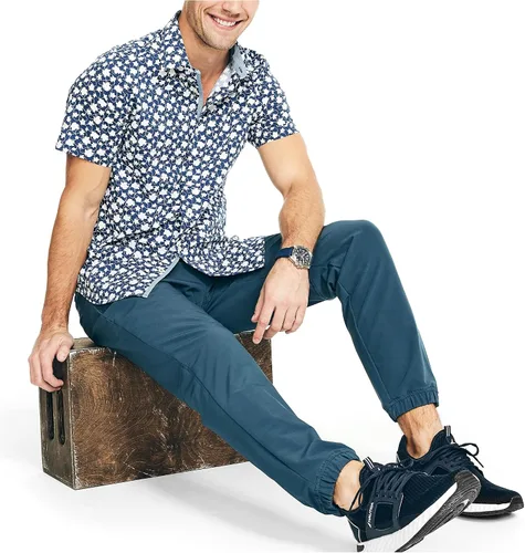Vista 4 de Nautica Navtech Trim Fit - Camisa de manga corta estampada para hombre